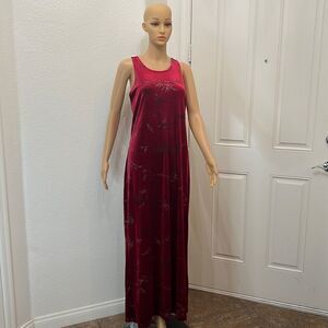Ronnie Nicole Dress Size 16 Maxi Scoop Neck Short Sleeve Cross Straps Slit Back